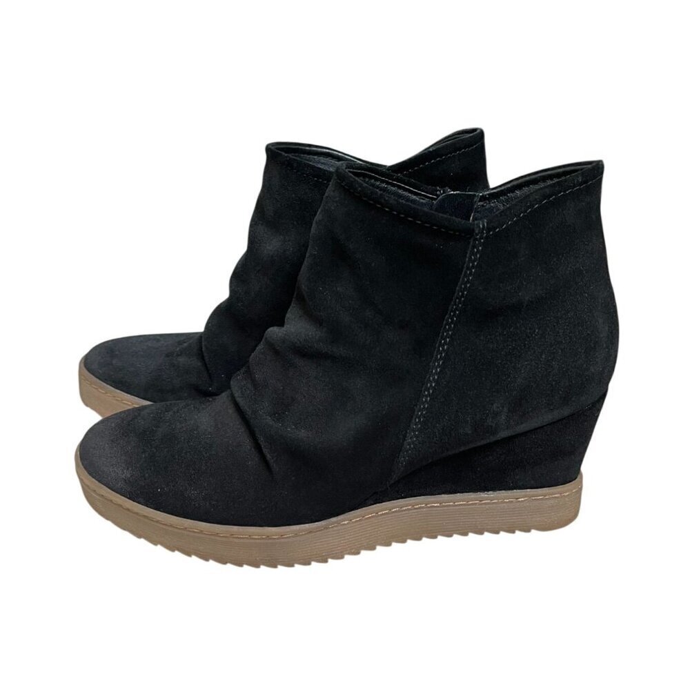 Sofft Siri Aqua Soft Black Suede Wedge Booties Size 8M - Picture 6 of 12